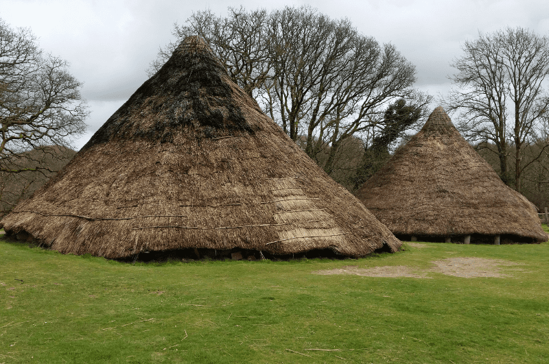 Castell Henllys huts in Pembrokeshire