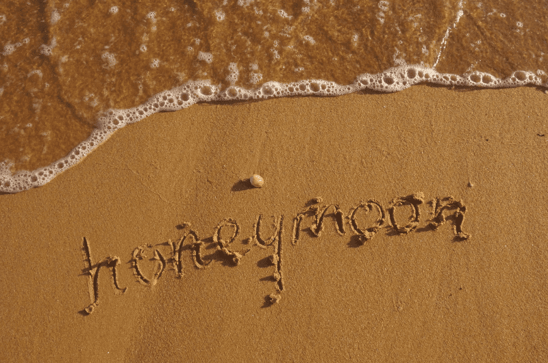 honeymoon written in sand