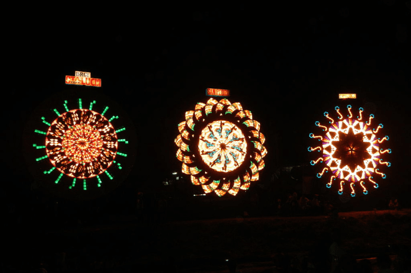 Giant lanterns for a festival in the Philippines