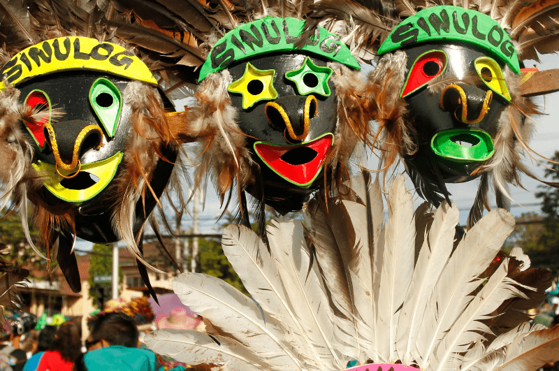 face masks at a Sinulog festival in the Philippines