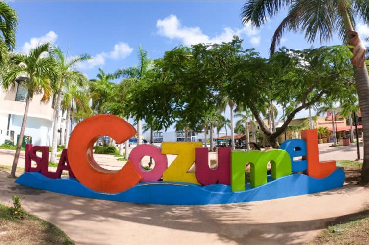 sculpture on a beach in Cozumel Mexico