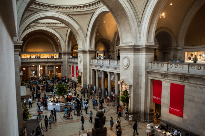 Museum in New York at night