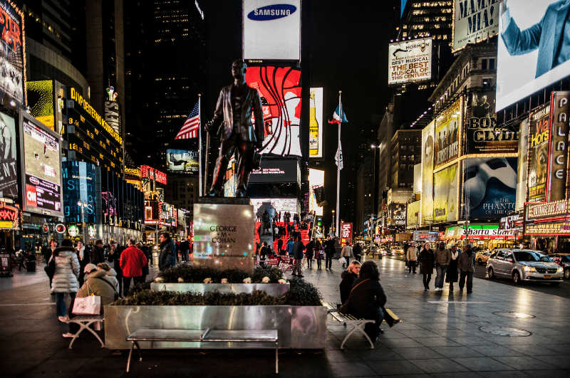 Times Square in New York City at night