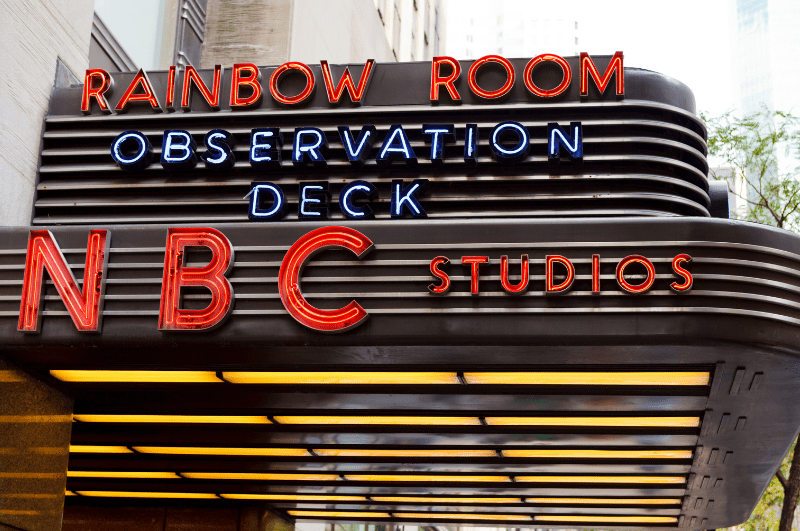 Sign for NBC Studios at Rockefeller Center
