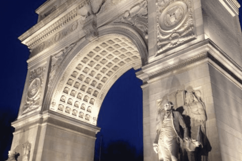 Details of the arch in Washington Square, Greenwich Village, NYC