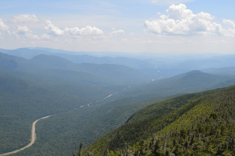 Franconia Notch State Park under a haze