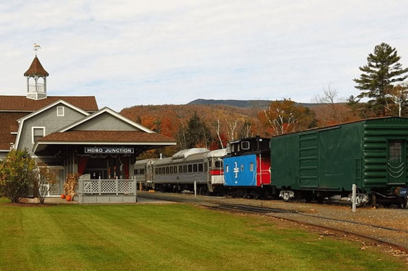 Train cars at the Hobo Railroad.station