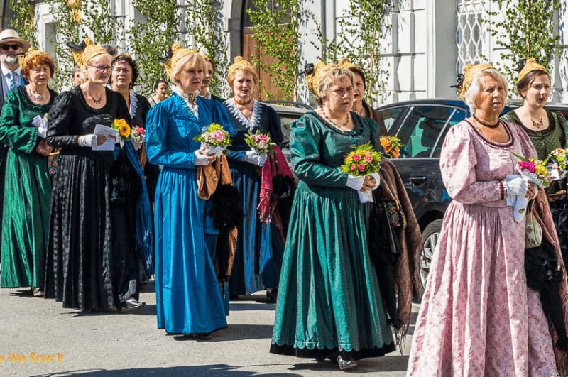 Women wearing traditional dress at a festival in Passau Germany