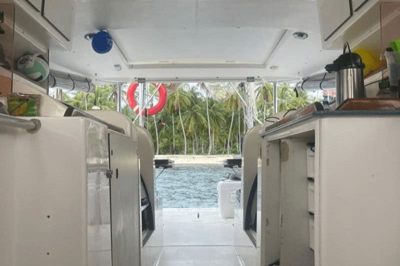 sailboat cabin in San Blas Panama