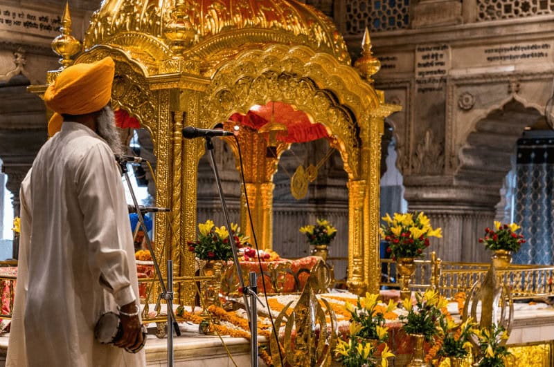 Sikh at a temple in Delhi India