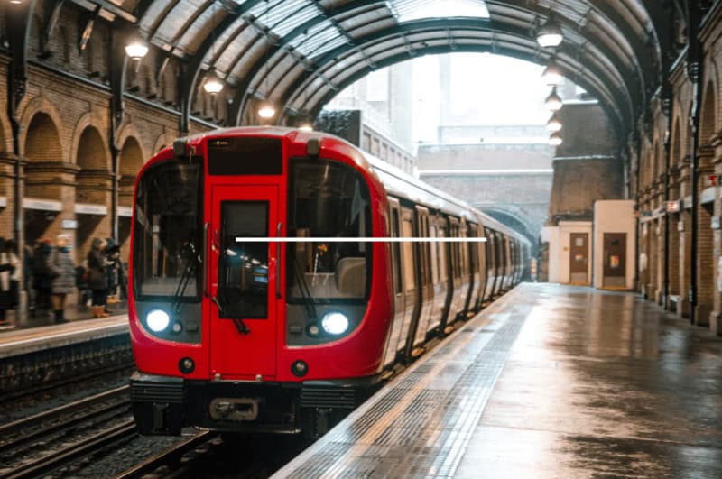 Train in the London Underground
