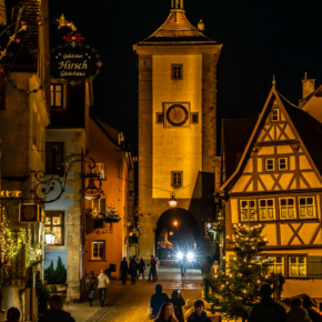 Medieval Tower at Christmas in Rothenburg