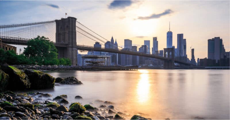 Sunset at Brooklyn Bridge Park, best parks in new york city, parks in nyc
