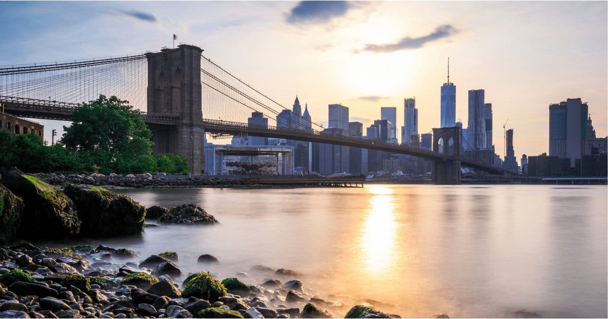 Sunset at Brooklyn Bridge Park, best parks in new york city, parks in nyc
