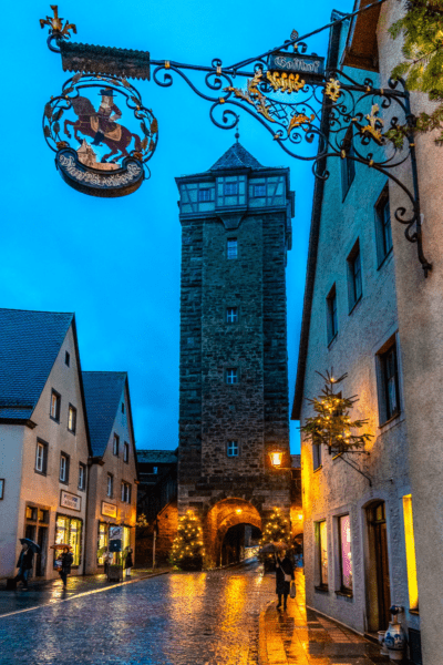 Street in Rothenburg Germany at Christmas