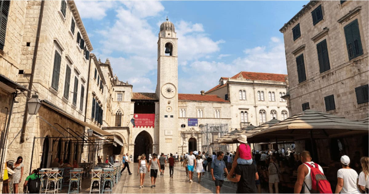 People walking around in Split Croatia