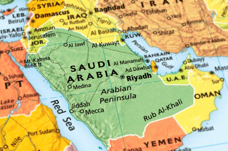 Map of Saudi Arabia