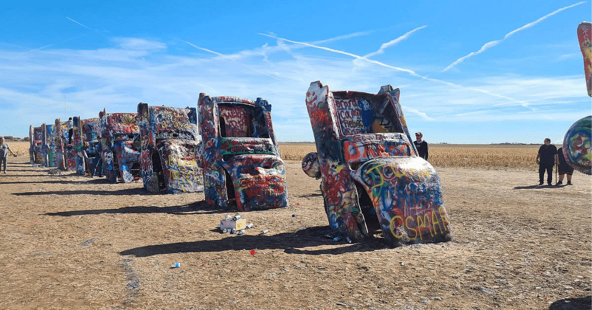 Car sculpture at Cadillac Ranch