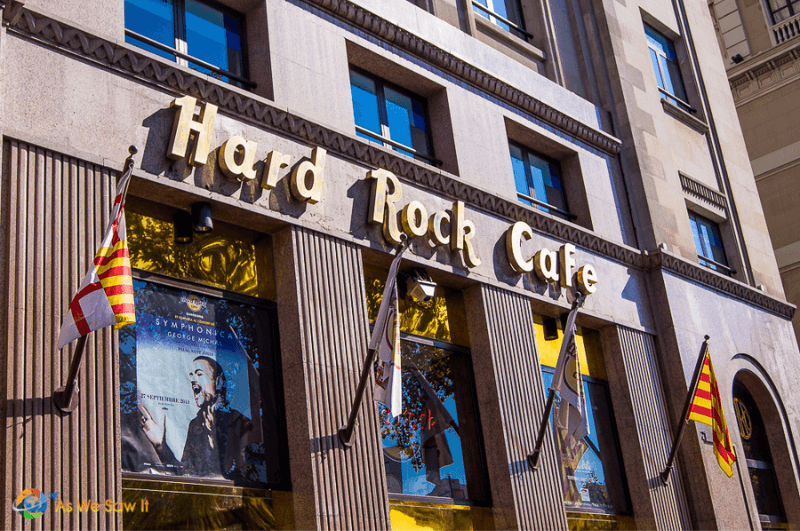 Front of Hard Rock Cafe Barcelona Spain