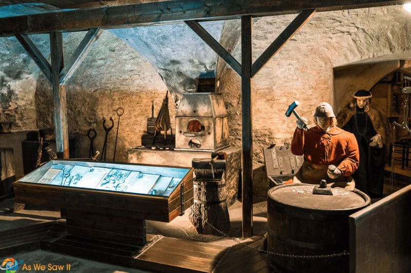 Diorama of mine workers in Kutna Hora