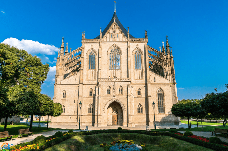 Facade of St. Barbaras Cathedral Kutna Hora Czech Republic