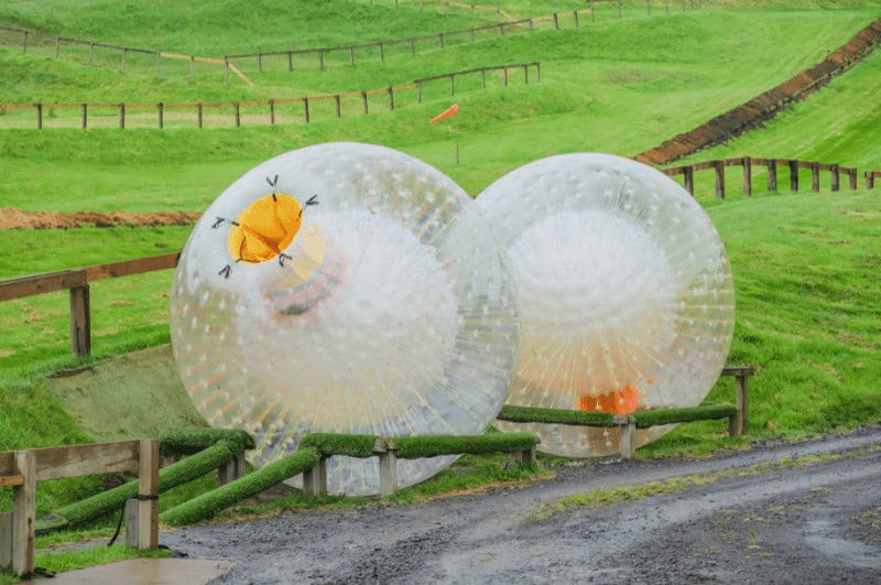Two zorb balls
