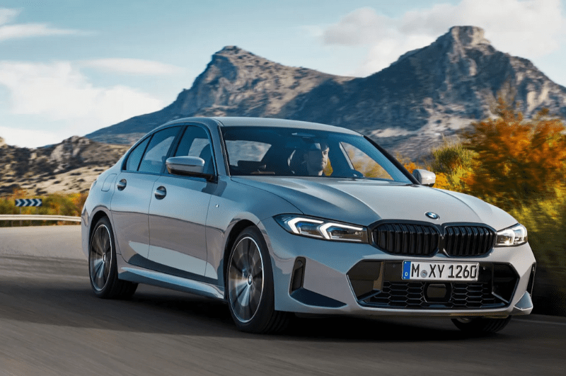 Gray BMW 3 series. One of the best cars to rent for a road trip in Europe
