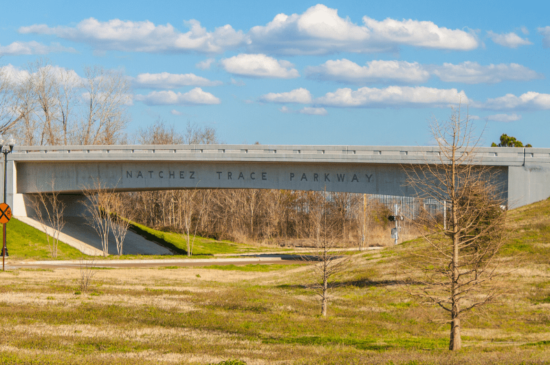 The southern terminus of the Natchez Trace Parkway