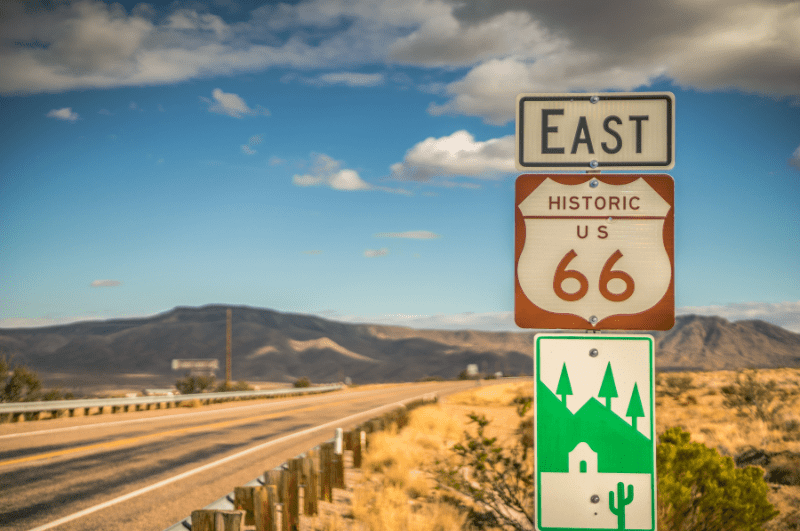 Sign marking Historic Route 66