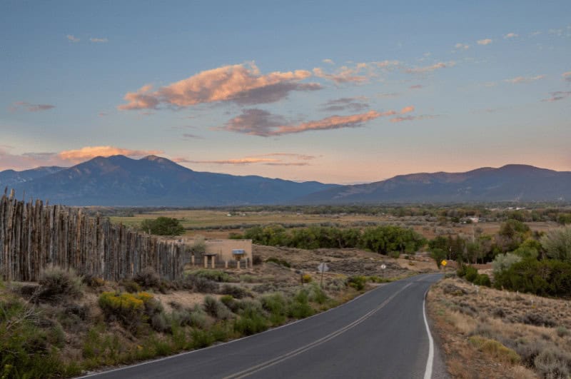 A road in Taos New Mexico