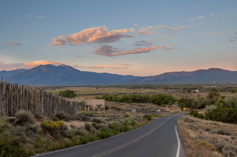 A road in Taos New Mexico