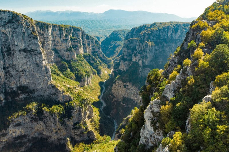 Aerial view of Vikos Gorge, in the Zagori region of Greece