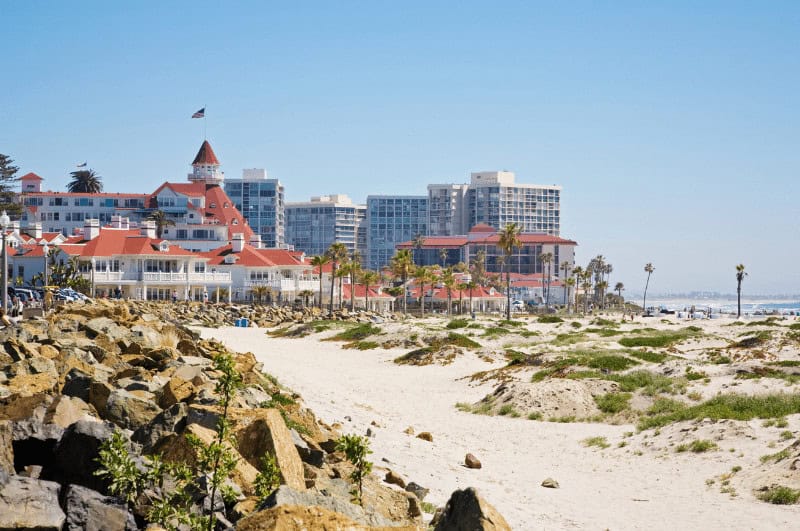 Coronado Island Beach and hotel