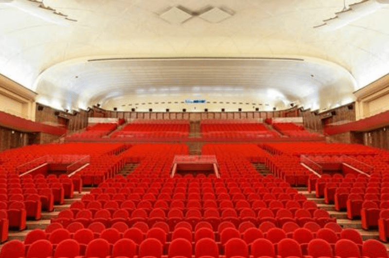 Red auditorium seats at Auditorium Conciliazione