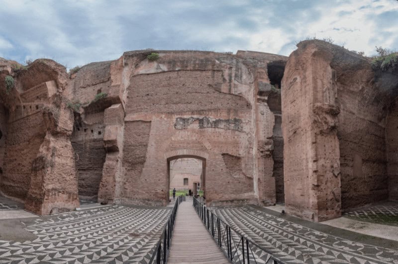 Ruins of the Baths of Caracalla. You can see an opera concert here in the summertime.