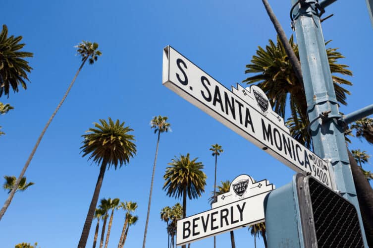 street signs in Beverly Hills, Los Angeles California