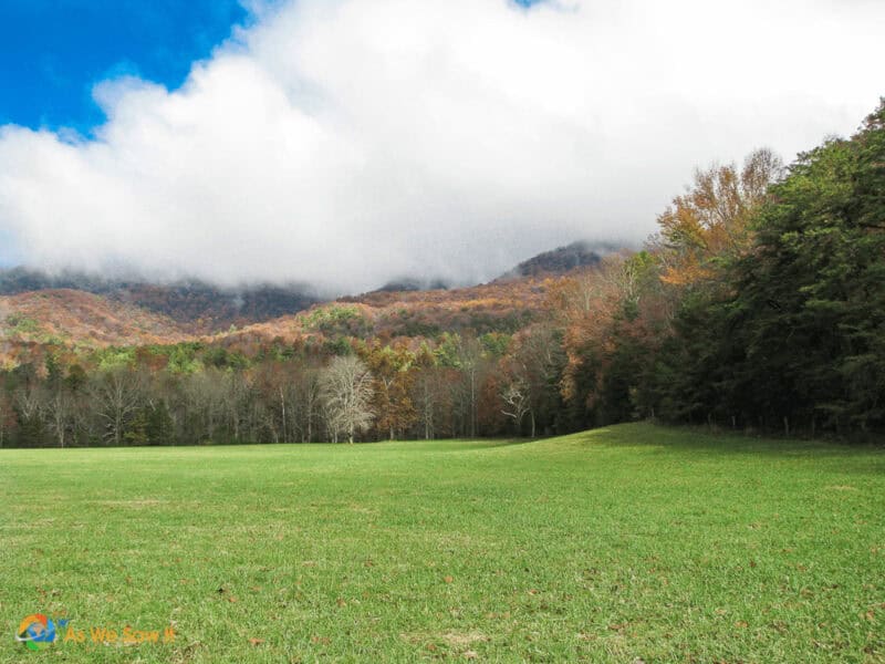 One of the images of Cades Cove near Gatlinburg, Tennessee. Cades Cove is in the Great Smoky Mountains National Park