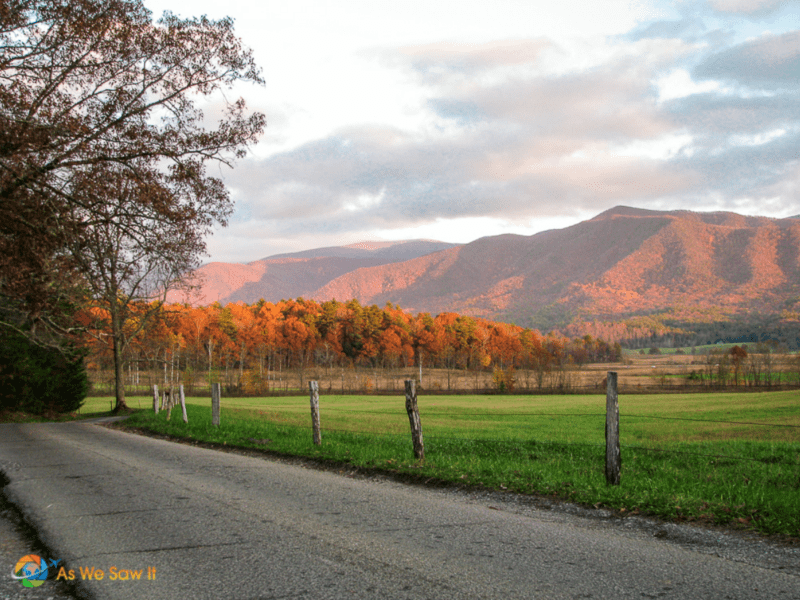 An 11-mile loop road runs through Cades Cove. These are photos of Cades Cove in October.