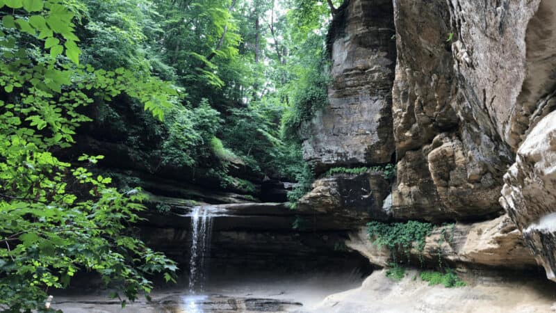 A waterfall in Starved Rock State Park, Illinois.