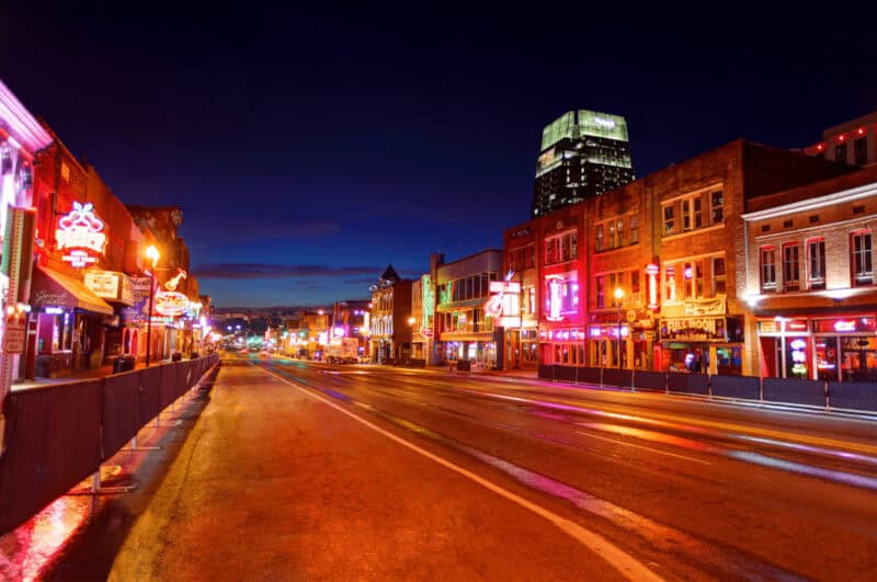 Honky Tonk Highway, Broadway Nashville TN after dark. One of the best things to do in downtown Nashville TN