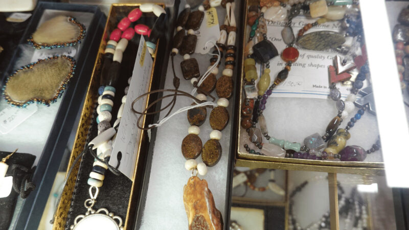 Necklaces and other items, beaded by native Alaskans.