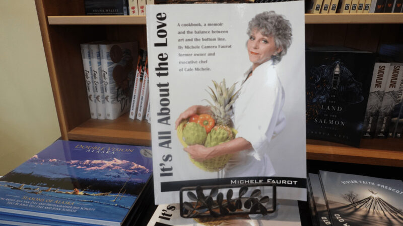 A display of Alaska cookbooks