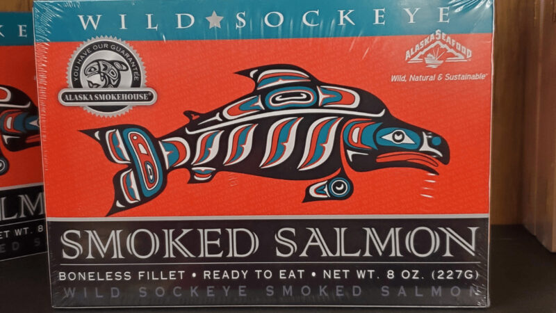 Smoked Salmon, boxed for sale in an Anchorage souvenir shop.