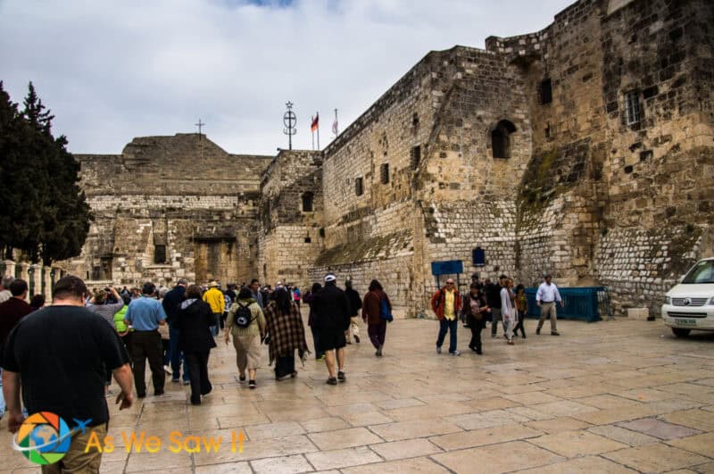 Tourists walking in Manger Square