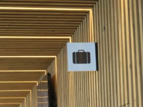 Luggage storage facility sign