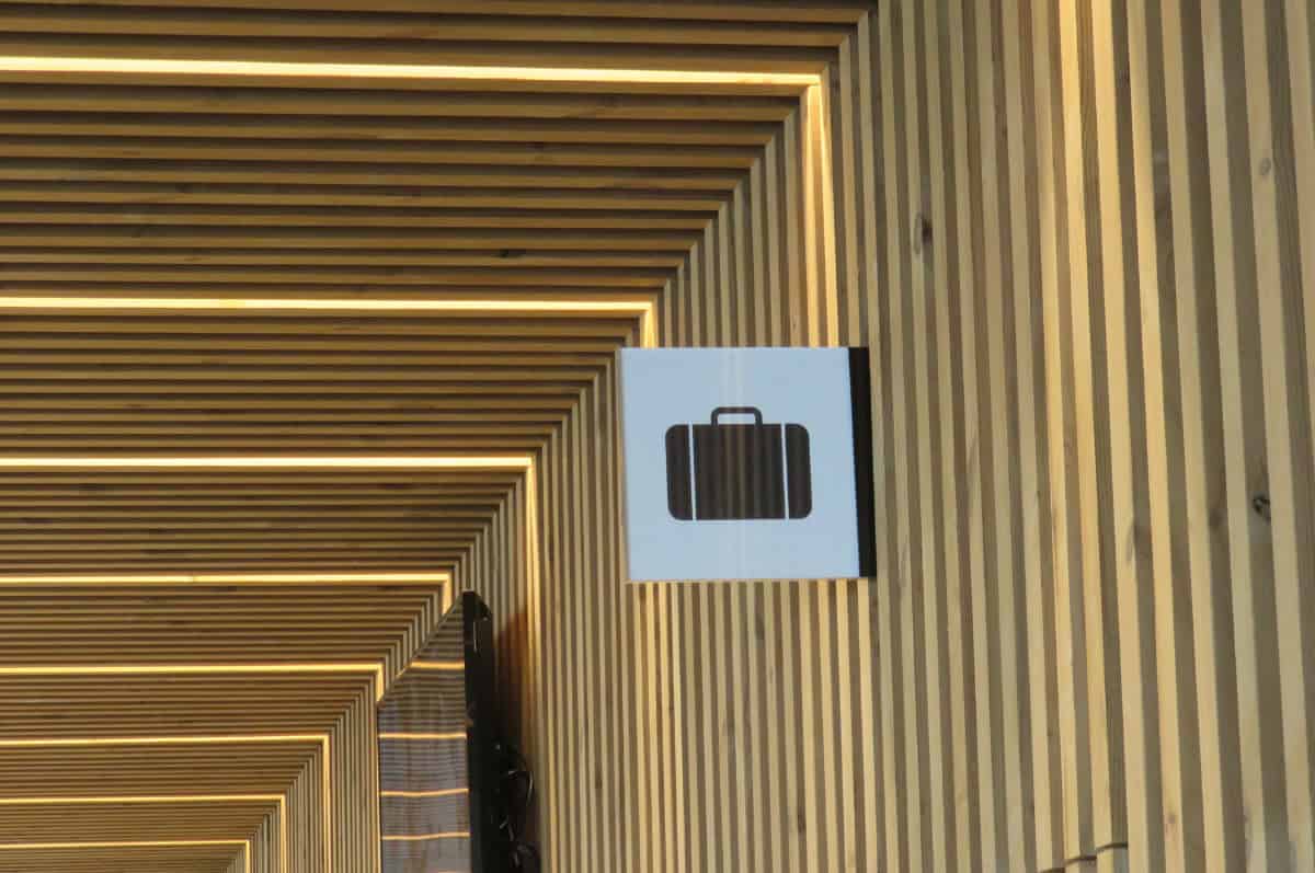 Luggage storage facility sign