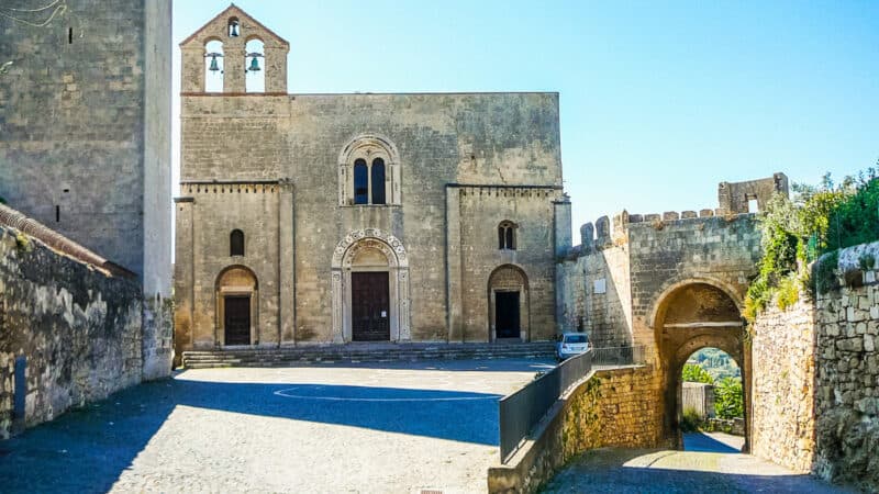 Santa Maria in Castello church in Tarquinia, part of the historic hill town