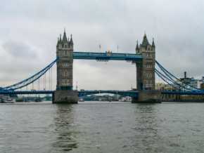 Tower Bridge seen from the Thames River during a London cruise