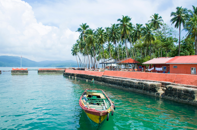Tropical beach and palm trees in Andaman Islands, Indian Ocean