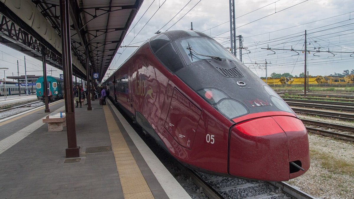 High-speed train in Italy at Verona Porta Nuova station